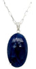 LARGE 19.90CT DIAMOND & AAA SLICE SAPPHIRE 18KT WHITE GOLD OVAL FLOATING PENDANT