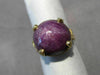 ANTIQUE EXTRA LARGE 19.95CT STAR RUBY SAPPHIRE 14KT YELLOW GOLD 3D RING #25648