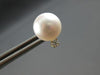 ESTATE .10CT DIAMOND & AAA SOUTH SEA PEARL 14K YELLOW GOLD CLASSIC STUD EARRINGS