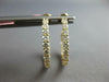 ESTATE 1.50CT DIAMOND 14KT YELLOW GOLD CLASSIC INSIDE OUT HOOP HANGING EARRINGS