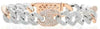 LARGE 5.61CT DIAMOND 18KT WHITE & ROSE GOLD OVAL LOVE KNOT CUBAN LINK BRACELET