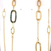 LONG 1.2CT DIAMOND & AAA EMERALD 18K YELLOW GOLD MULTI LINK BY THE YARD NECKLACE