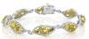 4.79CT WHITE & FANCY YELLOW DIAMOND 18KT 2 TONE GOLD MULTI LEAF TENNIS BRACELET