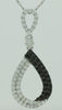 .50CT WHITE & BLACK DIAMOND 14KT WHITE GOLD 2 ROW INFINITY LOVE FLOATING PENDANT