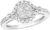 .69CT DIAMOND 18KT WHITE GOLD 3D CLASSIC ROUND FLOWER HALO FRIENDSHIP LOVE RING