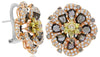 LARGE 6.05CT MULTI COLOR DIAMOND 18KT ROSE GOLD MULTI SHAPE COCKTAIL EARRINGS