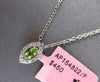 .16CT DIAMOND & AAA PERIDOT 14KT WHITE GOLD MARQUISE SHAPE HALO FLOATING PENDANT