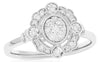 ESTATE .32CT DIAMOND 14KT WHITE GOLD 3D CLASSIC FLOWER OPEN FILIGREE FUN RING