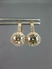 .32CT DIAMOND 14KT ROSE GOLD 3D SOLITAIRE HALO LEVERBACK FLOWER HANGING EARRINGS