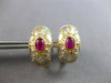 LARGE 1.36CT DIAMOND & AAA RUBY 18KT 2 TONE GOLD 3D HANDCRAFTED EARRINGS #28136