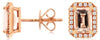 2.0CT DIAMOND & AAA MORGANITE 14KT ROSE GOLD 3D BAGUETTE & ROUND SQUARE EARRINGS