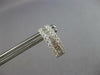 .95CT DIAMOND 18K WHITE GOLD ROUND & BAGUETTE 3 ROW HUGGIE HOOP HANGING EARRINGS