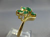 WIDE 1.04CT DIAMOND & AAA EMERALD 14K YELLOW GOLD ROUND & PEAR SHAPE RING #27725