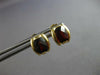 ESTATE 2.0CT AAA GARNET 14KT YELLOW GOLD 3D CUSHION STUD HANGING EARRINGS #27454