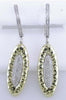 .41CT DIAMOND 14KT TWO TONE GOLD OVAL HAMMERED LOOK DESIGN FUN HANGING EARRINGS
