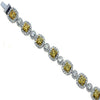 10.71CT WHITE & FANCY YELLOW DIAMOND 18KT TWO TONE GOLD 3D HALO TENNIS BRACELET