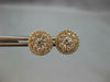 ESTATE .85CT DIAMOND 18KT YELLOW GOLD CLUSTER INVISIBLE HALO EARRING JACKET SET