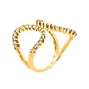 ESTATE LARGE .70CT DIAMOND 18KT YELLOW GOLD CLASSIC DOUBLE OPEN HEART LOVE RING