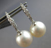 .26CT DIAMOND & AAA SOUTH SEA PEARL 18KT WHITE GOLD 3D HUGGIE HANGING EARRINGS