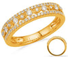 .35CT DIAMOND 14KT YELLOW GOLD 3D 3 ROW ROUND & MARQUISE SHAPE ANNIVERSARY RING