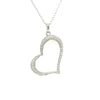 ESTATE .50CT DIAMOND 18KT WHITE GOLD 3D CLASSIC OPEN HEART PUFF FLOATING PENDANT
