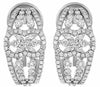 ESTATE WIDE 1.20CT DIAMOND 18KT WHITE GOLD FLOWER LOVE KNOT FUN HANGING EARRINGS