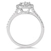 .98CT DIAMOND 14K WHITE GOLD CLASSIC ROUND SOLITAIRE FLOWER HALO ENGAGEMENT RING