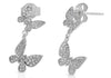 ESTATE .34CT DIAMOND 14KT WHITE GOLD DOUBLE BUTTERFLY LOVE FUN HANGING EARRINGS