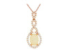 1.16CT DIAMOND & AAA OPAL 14KT ROSE GOLD OVAL & ROUND INFINITY FLOATING PENDANT