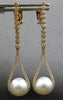LARGE & LONG .88CT DIAMOND & AAA SOUTH SEA PEARL 18KT ROSE GOLD HANGING EARRINGS