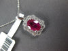 1.14CT DIAMOND & AAA RUBY 18KT WHITE GOLD 3D OVAL & ROUND SQUARE OCTAGON PENDANT