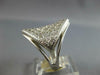 ESTATE LARGE .85CT DIAMOND 14KT WHITE GOLD 3D CLASSIC PAVE DIAGONAL FUN RING
