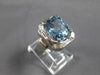 6.60CT DIAMOND & AAA AQUAMARINE 14KT WHITE GOLD 3D SQUARE HALO ENGAGEMENT RING