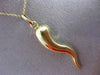 ESTATE 14K YELLOW GOLD 3D SHINY HANDCRAFTED ITALIAN HORN FLOATING PENDANT #24297