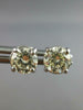 1.23CT DIAMOND 14KT WHITE GOLD 3D ROUND SOLITAIRE SCREWBACK STUD EARRINGS #27501