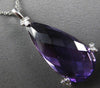 LARGE 12.55CT DIAMOND & AAA AMETHYST 14KT WHITE GOLD PEAR SHAPE & ROUND PENDANT