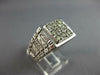 WIDE .35CT DIAMOND 14KT WHITE GOLD 3D MATTE & SHINY SQUARE CLUSTER 3D MENS RING