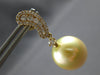 ESTATE LARGE .6CT DIAMOND & AAA GOLDEN SOUTH SEA PEARL 18K YELLOW GOLD CHANNEL EARRINGS
