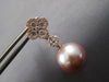 .77CT DIAMOND & AAA PINK SOUTH SEA PEARL 18KT ROSE GOLD FLOWER HANGING EARRINGS
