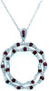 1.08CT DIAMOND & AAA RUBY 18KT WHITE GOLD CIRCLE OF LIFE BAMBOO FLOATING PENDANT