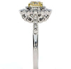 1.51CT WHITE & FANCY YELLOW DIAMOND 18KT TWO TONE GOLD 3D FLOWER ENGAGEMENT RING
