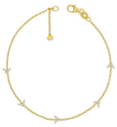 .81CT DIAMOND 18K YELLOW GOLD 3D ROUND & MARQUISE BY THE YARD BUTTERFLY BRACELET