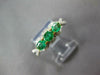 .91CT DIAMOND & AAA EMERALD 18KT 2 TONE GOLD OVAL & ROUND 3 STONE HALO LOVE RING