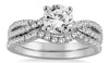 ESTATE 1.33CT DIAMOND 14KT WHITE GOLD 3D CLASSIC ROUND INFINITY WEDDING RING SET