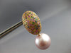 ESTATE LARGE 2.50CT AAA SAPPHIRE & PINK SOUTH SEA PEARL 18KT ROSE GOLD HANGING EARRINGS
