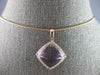 8.42CT DIAMOND & AAA PINK AMETHYST 14KT ROSE GOLD 3D SQUARE HALO PYRAMID PENDANT