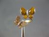 ESTATE .03CT DIAMOND & AAA TIGER EYE 18KT ROSE GOLD DOUBLE BUTTERFLY LOVE RING