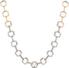5.90CT DIAMOND 18K ROSE GOLD MULTI LINK SEMI ETERNITY HEXAGON LOVE KNOT NECKLACE