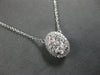 LARGE .67CT DIAMOND 18K WHITE GOLD INVISIBLE OVAL HALO BY THE YARD LOVE NECKLACE