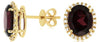 5.85CT DIAMOND & AAA GARNET 14KT YELLOW GOLD 3D OVAL & ROUND HALO STUD EARRINGS